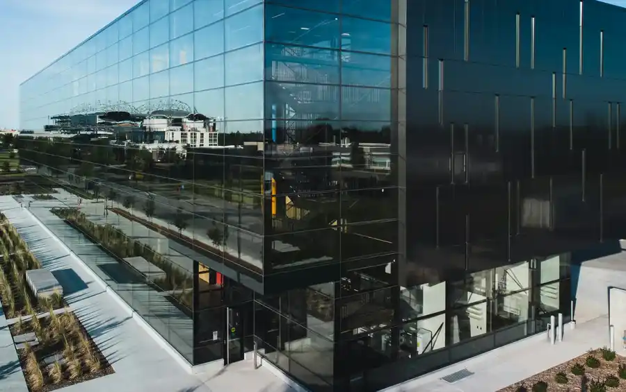 Modern office environment with collaborative workplace design